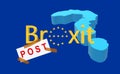 3D illustration of the international Brexit conflict, Post-Brexit as it is popularly known now.