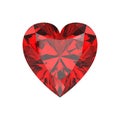 3D illustration isolated casino red diamond hearts