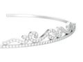 3D illustration isolated close up zoom macro silver simple diamond tiara diadema Royalty Free Stock Photo