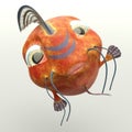 3d-illustration of an isolated colorful alien fantasy fish creature Royalty Free Stock Photo