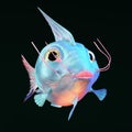 3d-illustration of an isolated colorful alien fantasy fish creature Royalty Free Stock Photo