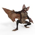 3d-illustration of an isolated creepy fantasy werebat