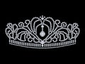 3D illustration isolated diamond crown tiara