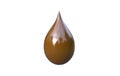 3d illustration of isolated dripping shiny chocolate drop