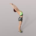 3D-Illustration of an Isolated Fitness Girl making Sport