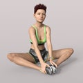 3D-Illustration of an Isolated Fitness Girl making Sport