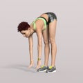 3D-Illustration of an Isolated Fitness Girl making Sport