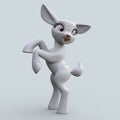 3D-Illustration of an Isolated Funny Cartoon Deer