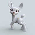 3D-Illustration of an Isolated Funny Cartoon Deer