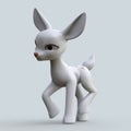 3D-Illustration of an Isolated Funny Cartoon Deer