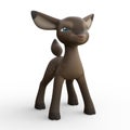 3D-Illustration of an Isolated Funny Cartoon Deer