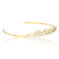 3D illustration isolated gold simple diamond tiara diadema with Royalty Free Stock Photo