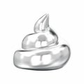 3D illustration isolated realistic silver chrome poop shit