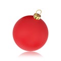 3D illustration isolated red Christmas ball with reflection