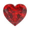 3D illustration isolated red diamond heart stone Royalty Free Stock Photo