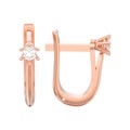 3D illustration isolated red rose gold diamond solitaire earring