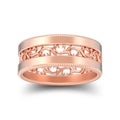 3D illustration isolated rose gold decorative carved out ornament ring with shadow Royalty Free Stock Photo