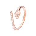 3D illustration isolated rose gold free size adjustable diamond