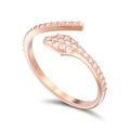 3D illustration isolated rose gold free size adjustable diamond