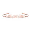 3D illustration isolated rose gold simple diamond tiara diadema Royalty Free Stock Photo