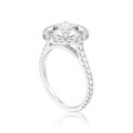 3D illustration isolated silver engagement wedding round diamond