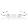 3D illustration isolated silver simple diamond tiara diadema wit Royalty Free Stock Photo