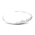 3D illustration isolated silver simple diamond tiara diadema wit