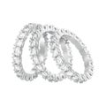 3D illustration isolated three silver eternity band diamond ring Royalty Free Stock Photo