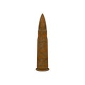 3D illustration isolated unsuitable broken rusty vintage old bullet cartridge