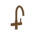 3D illustration isolated unsuitable broken rusty vintage old faucet
