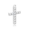 3D illustration isolated white gold or silver decorative diamond cross pendant with reflection Royalty Free Stock Photo