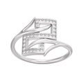 3D illustration isolated white gold or silver engagement decorative diamond ring Royalty Free Stock Photo