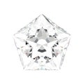 3D illustration isolated white pentagon diamond stone