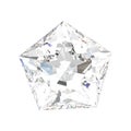 3D illustration isolated white pentagon diamond stone