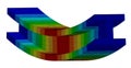 3D Illustration. Isometric deflection plot of an I Beam in bending Royalty Free Stock Photo