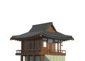 Japanese building isolated on white background 3d illustration Royalty Free Stock Photo