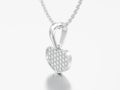 3D illustration jewelry white gold or silver diamond heart necklace on chain Royalty Free Stock Photo