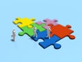 3D illustration of jigsaw Puzzle.