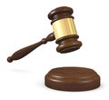 3d illustration judge gavel brown on white background Royalty Free Stock Photo