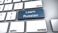 3D Illustration of Keyboard with the Word Learn Russian