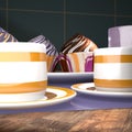 3d illustration. kitchen`s table