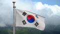 3D illustration Korean flag waving in the wind. South Korea banner blowing silk Royalty Free Stock Photo