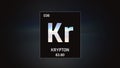 Krypton as Element 36 of the Periodic Table 3D illustration on grey background Royalty Free Stock Photo