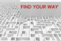 3d illustration labyrinth , complex problem solving concept Royalty Free Stock Photo