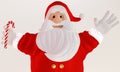 3D illustration of large Santa Claus with open arms isolated