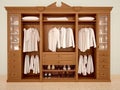 3d illustration of ÃÂlassic wood wardrobe wardrobe Royalty Free Stock Photo
