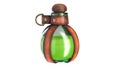 3D Illustration of Leather potion bottle holder isolated on white. Royalty Free Stock Photo