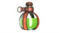 3D Illustration of Leather potion bottle holder isolated on white. Royalty Free Stock Photo