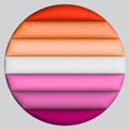 3d illustration Lesbian Pride flag on avatar circle