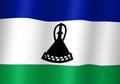 lesotho national flag 3d illustration close up view